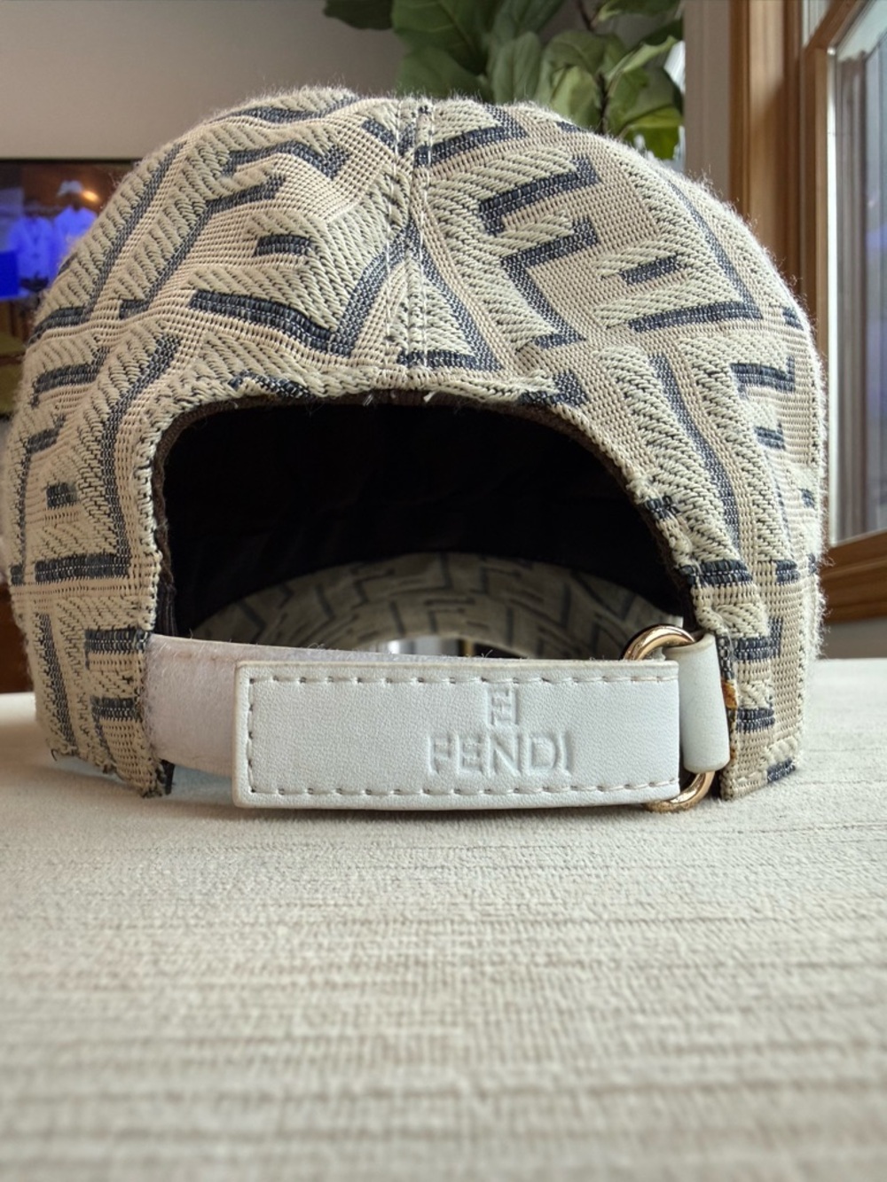 Fendi Ivory & Navy Monogram Baseball Cap - Picture 7 of 7